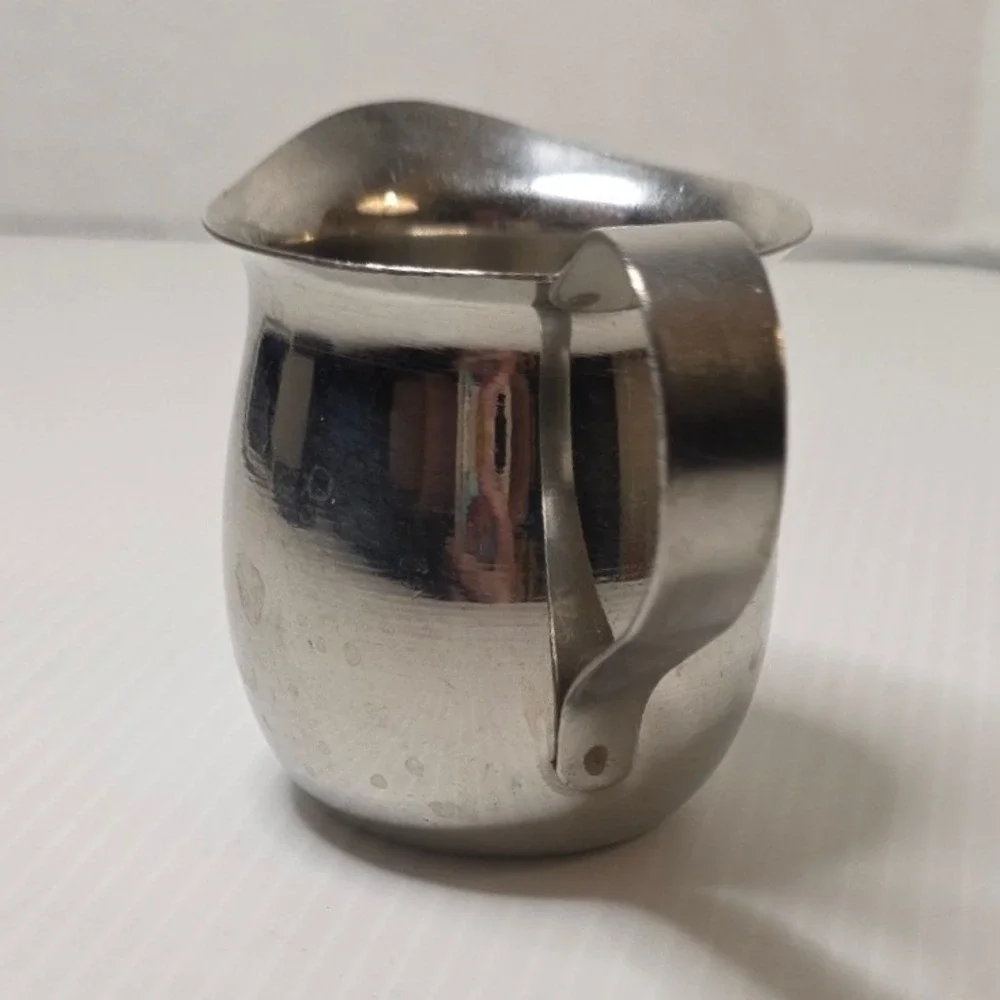 Vintage Update Stainless Steel Mini‎ Creamer Pitcher India Mid Century